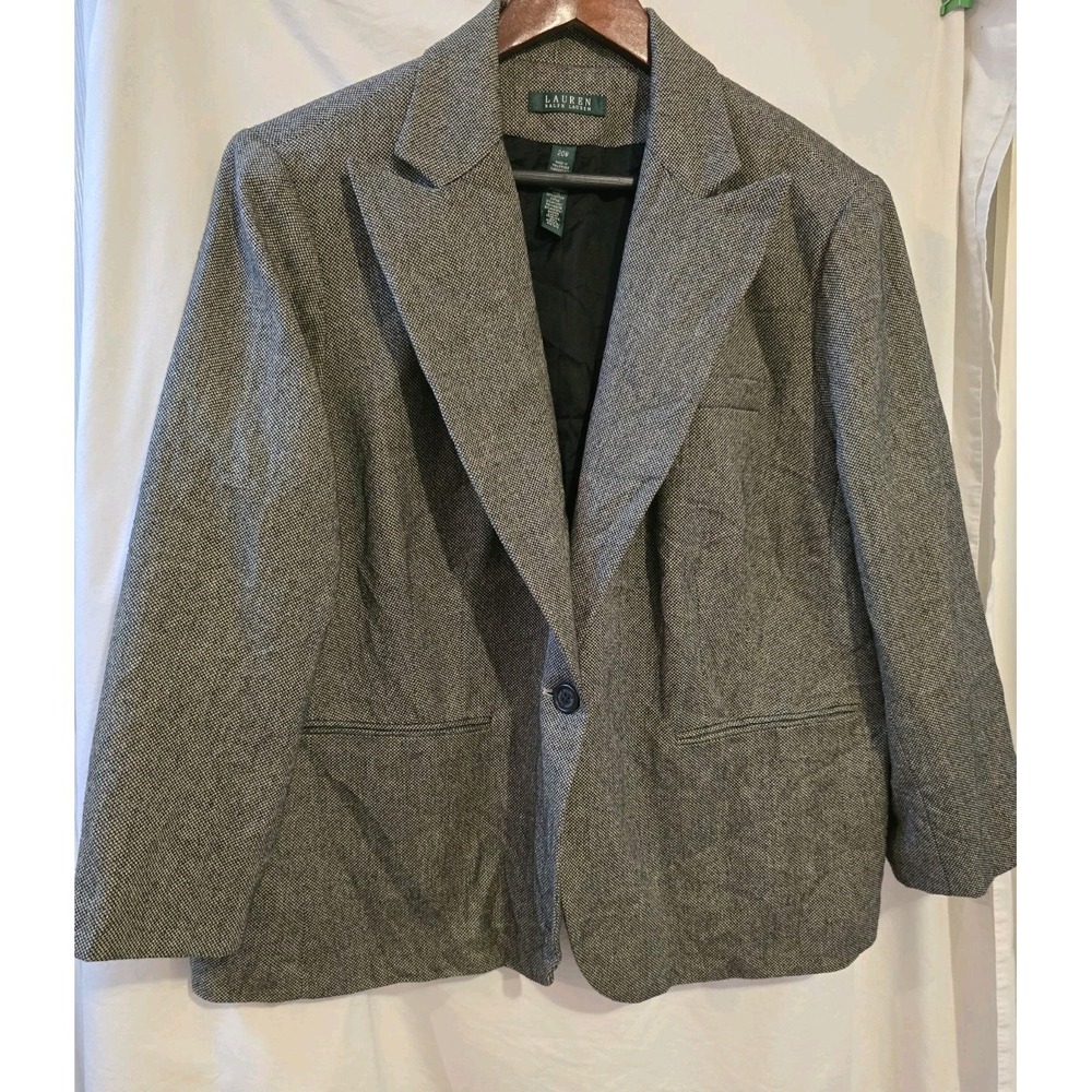 Lauren Ralph Lauren Tweed Jacket With Diagonal Front  Vintage‎ Size 20